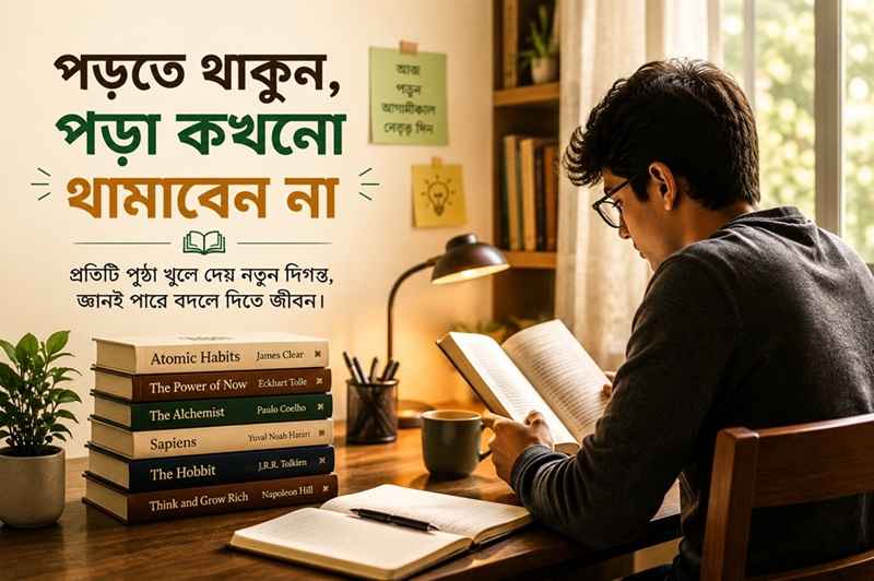 Read more about the article পড়তে থাকুন, পড়া কখনো থামাবেন না